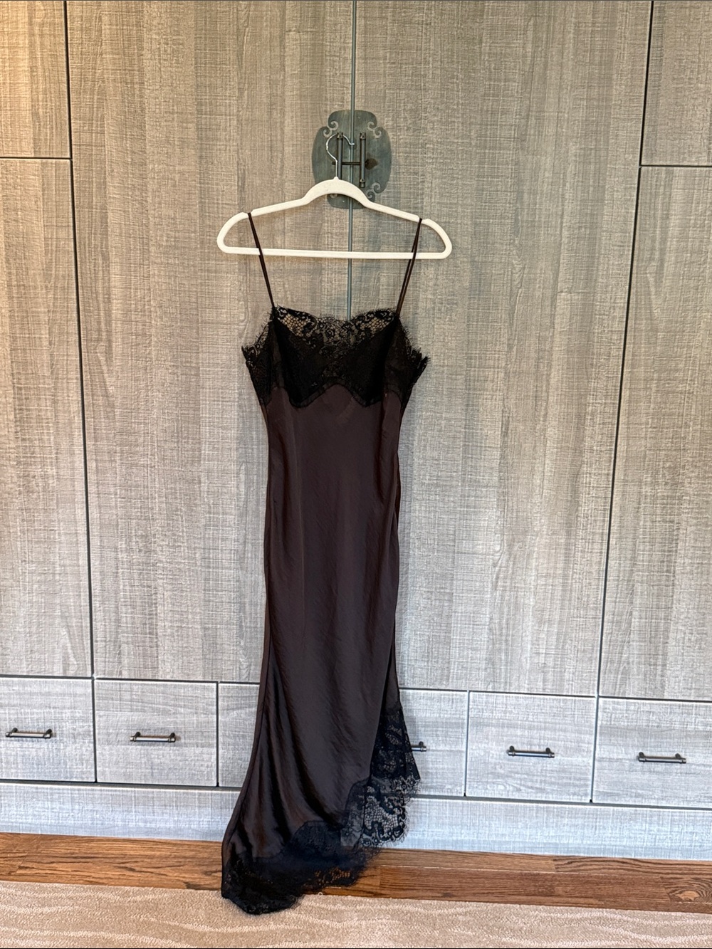 Zara Collection Asymmetrical Satin Lace‎ Dress